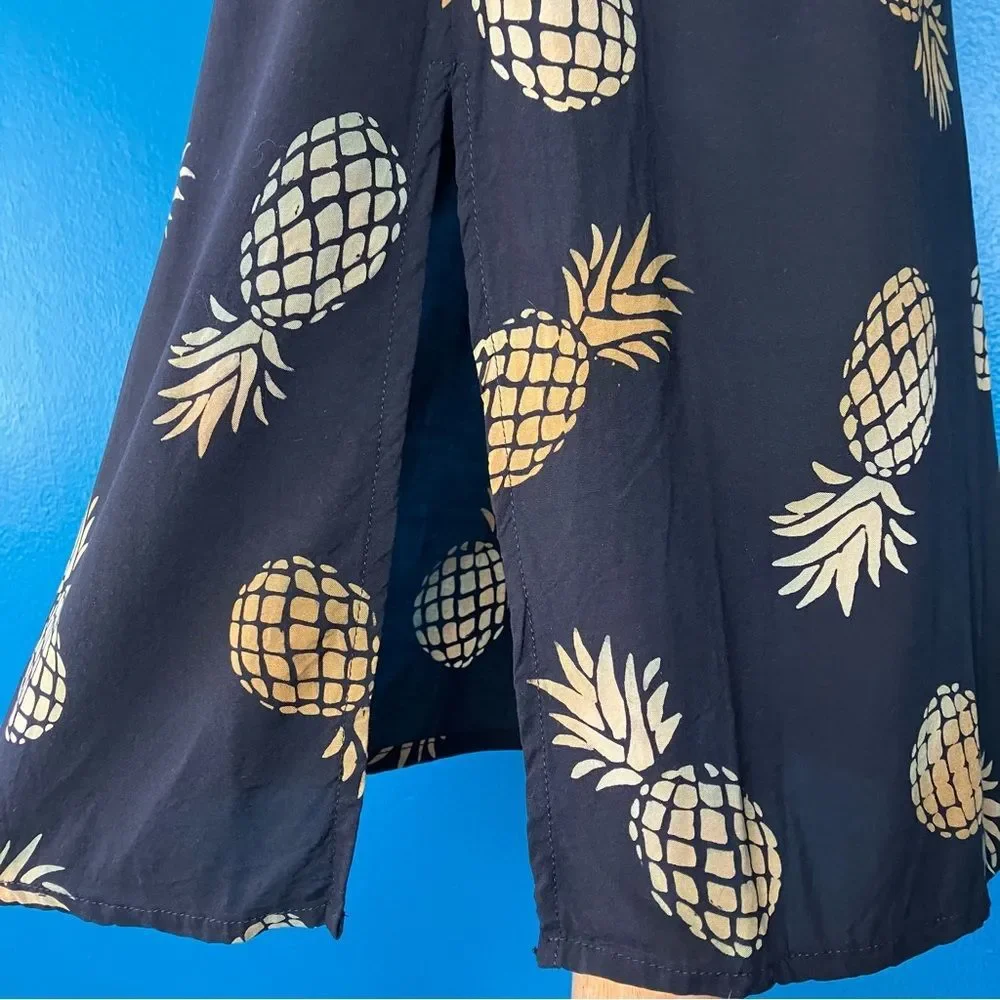 Sugarhill Brighton 70s Elva Midi Slip Dress in Handcrafted Pineapple Batik XS - Picture 8 of 14